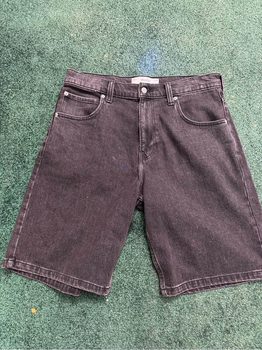 Hollister Washed Black Denim Jean Shorts